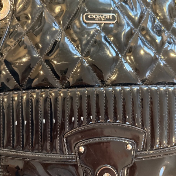 Vintage Coach Poppy Black Quilted Women's Bag - Picture 3 of 9